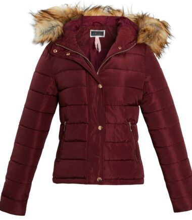 Shelikes Womens Fur Winter Quilted Hooded Parka Jacket Size 8 to 16