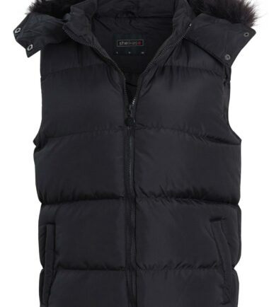 Shelikes-Womens-Body-Warmer-Black-Faux-Fur-Hood-Padded-Gilet-Jacket-Size-8-16 Shelikes Womens Body Warmer Black Faux Fur Hood Padded Gilet Jacket Size 8-16