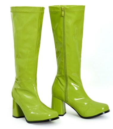 Womens Go Go Fancy Dress Party 1960 1970 Retro Patent Shiny Platform Boots