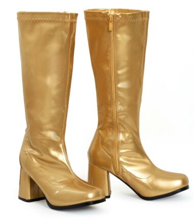 Womens Go Go Fancy Dress Party 1960 1970 Retro Patent Shiny Platform Boots