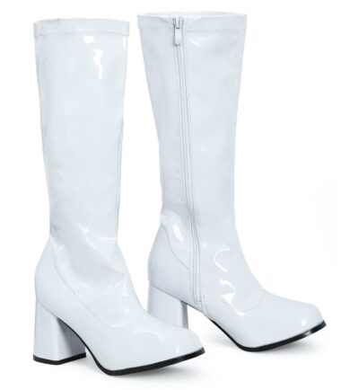 Womens Go Go Fancy Dress Party 1960 1970 Retro Patent Shiny Platform Boots