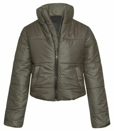 Womens Cropped Puffer Coat Warm Fashion Top Quilted Padded Jacket Winter Puffa