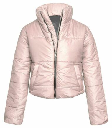 Womens Cropped Puffer Coat Warm Fashion Top Quilted Padded Jacket Winter Puffa