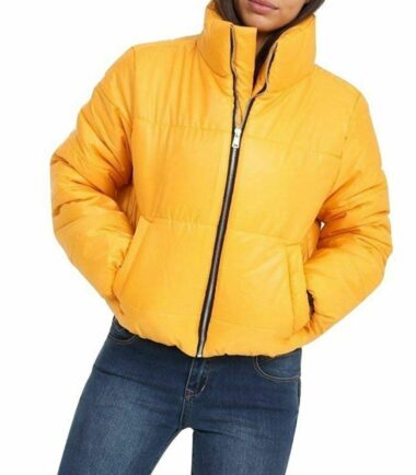 Womens Cropped Puffer Coat Warm Fashion Top Quilted Padded Jacket Winter Puffa