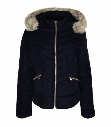New-Womens-Fashion-Jacket-Zigzag-Padded-Quilted-Ski-Puffa-Fur-Hood-Zip-Coat-Top New Womens Fashion Jacket Zigzag Padded Quilted Ski Puffa Fur Hood Zip Coat Top