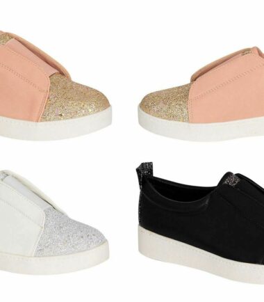 Shelikes Womens Lightweight Casual Glitter Walking Running Sneakers Party Shoes