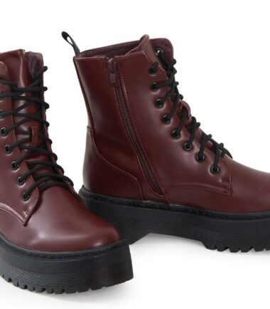 Ladies Hi Top Military Punk Ankle PU Leather Patent Lace Up Vintage Boots
