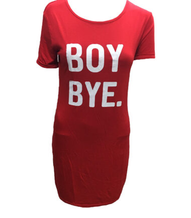WOMENS BOY BYE DRESS LADIES TOP TURN-UP SHORT SLEEVE T-SHIRT BEYONCE PARTY NEW