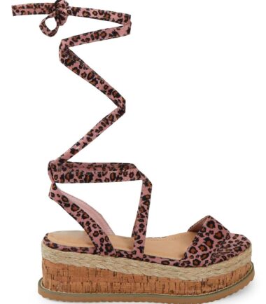 Shelikes Womens Flat Wedge Espadrille Lace Tie Up Sandals Platform Summer Shoes