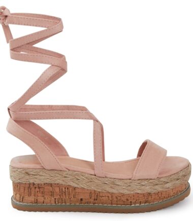 Shelikes Womens Flat Wedge Espadrille Lace Tie Up Sandals Platform Summer Shoes