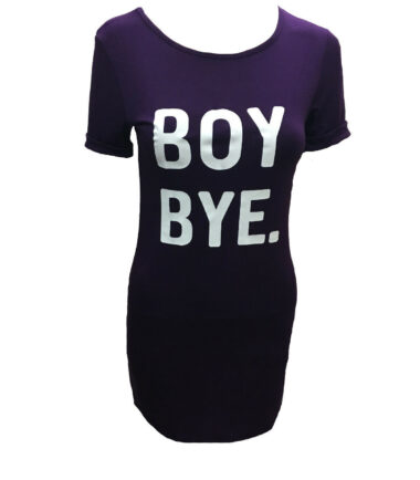 WOMENS BOY BYE DRESS LADIES TOP TURN-UP SHORT SLEEVE T-SHIRT BEYONCE PARTY NEW