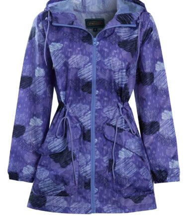 Shelikes Womens Showerproof Lightweight Festival Fashion Print Hooded Raincoat