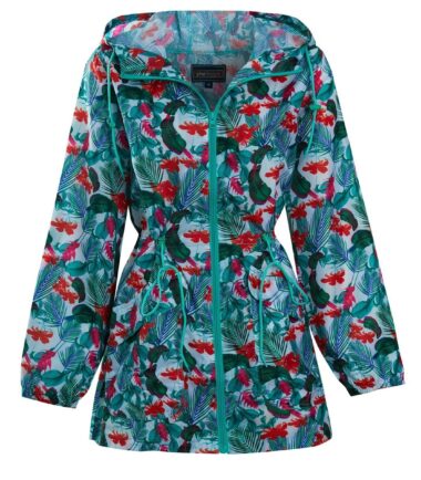 Shelikes Womens Showerproof Lightweight Festival Fashion Print Hooded Raincoat