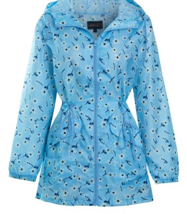 Shelikes Womens Showerproof Lightweight Festival Fashion Print Hooded Raincoat