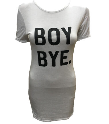 WOMENS BOY BYE DRESS LADIES TOP TURN-UP SHORT SLEEVE T-SHIRT BEYONCE PARTY NEW