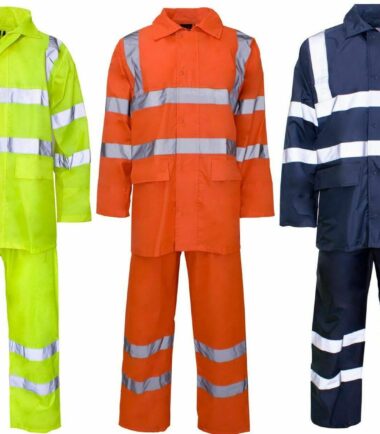 Hi Viz Waterproof Rainsuit Mens Rain Suit Set High Vis Visibility Jacket Trouser