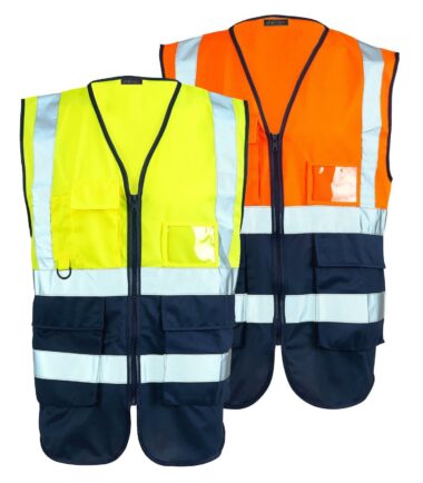 Shelikes Hi Vis Viz Vest with Phone & ID Pockets 2tone High Visibility Waistcoat