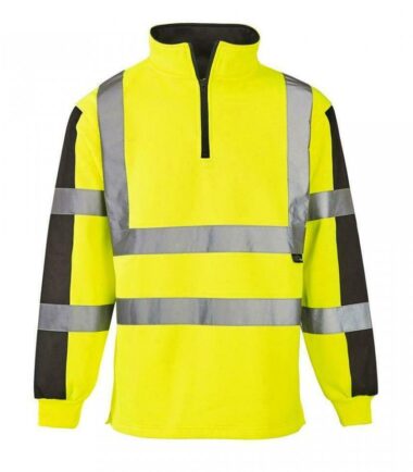 Hi Vis 2 Tone Construction Safety Workwear Traffic Rugby Shirt Visibility jumper