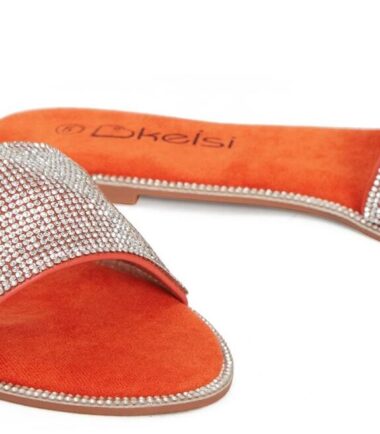 Shelikes Womens Diamante Ladies Flat Comfortable Slip On Summer Sliders UK Size