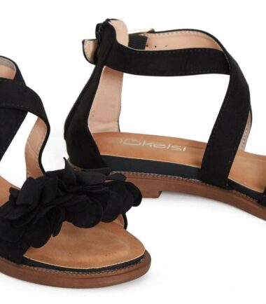 Womens Sandals Comfortable Summer Flower Buckle Detail Open Toe Shoes