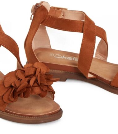 Womens Sandals Comfortable Summer Flower Buckle Detail Open Toe Shoes