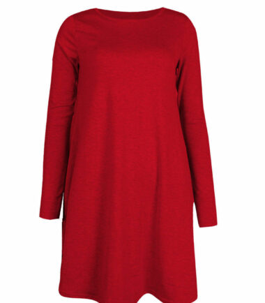 GIRLS SWING DRESS LONG SLEEVE SKATER TOP KIDS PLAIN PRINTED 3-13 YEARS CHRISTMAS