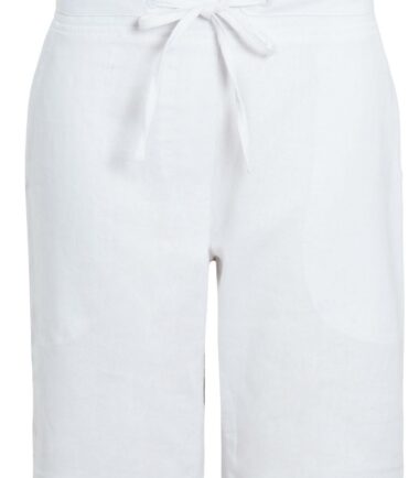 Womens Summer Holiday Linen Black White Stone Comfort Shorts Black White Stone