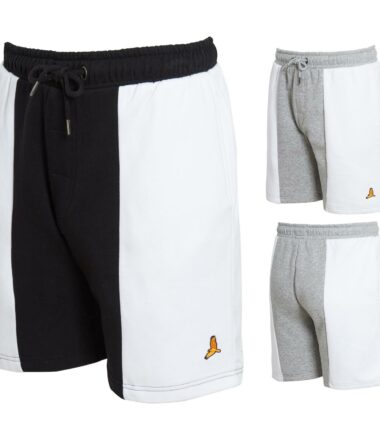 Mens Elasticated Waistband Contrast Stripe Embroidery Bird Stay Casual Shorts