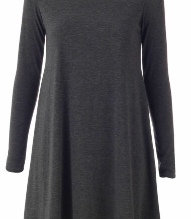 GIRLS SWING DRESS LONG SLEEVE SKATER TOP KIDS PLAIN PRINTED 3-13 YEARS CHRISTMAS