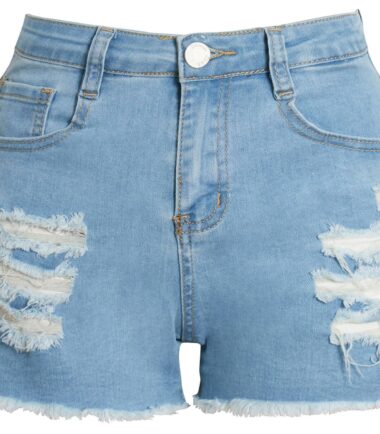 New Womens High Waisted Ripped Distressed Summer Denim Shorts Hotpants
