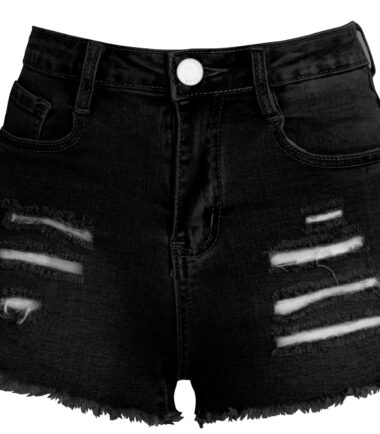 New Womens High Waisted Ripped Distressed Summer Denim Shorts Hotpants