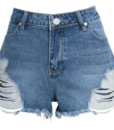 New Womens High Waisted Ripped Distressed Summer Denim Shorts Hotpants