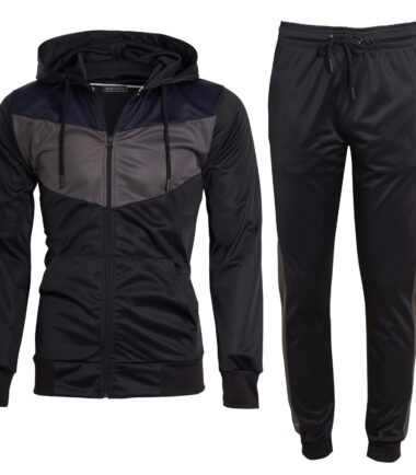 Mens Exercise Gym Jogging Casual Skinny Chevron Hoodie Sweat Tracksuit Bottoms