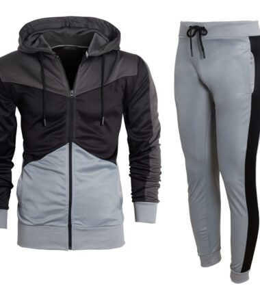 Mens Exercise Gym Jogging Casual Skinny Chevron Hoodie Sweat Tracksuit Bottoms