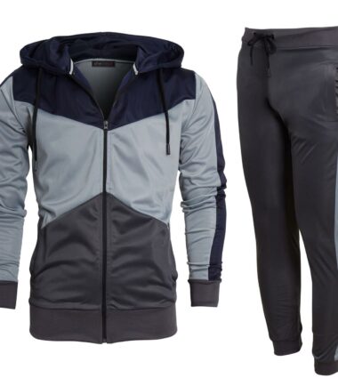 Mens Exercise Gym Jogging Casual Skinny Chevron Hoodie Sweat Tracksuit Bottoms