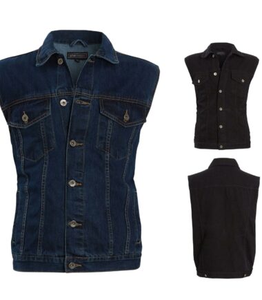 Mens Classic Denim Sleeveless Jacket Gilet Waistcoat Outerwear Casual Top Vest