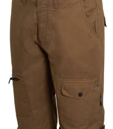 Mens Cotton Cargo Shorts three quarters Turn Up Belted Zip Pockets UK Size