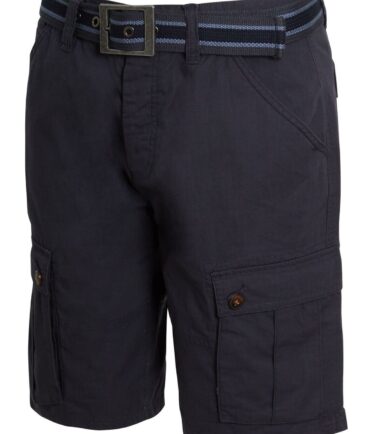 Mens Cotton Cargo Shorts three quarters Turn Up Belted Zip Pockets UK Size