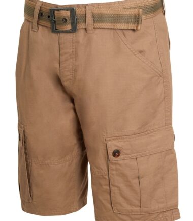 Mens Cotton Cargo Shorts three quarters Turn Up Belted Zip Pockets UK Size