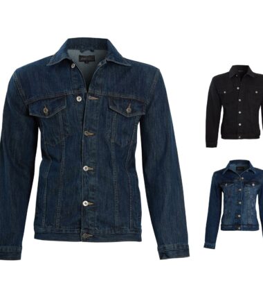 Womens Denim Jacket Ladies Black Blue Button Up Vintage Wash Size 8-16