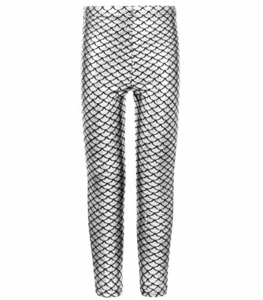 New Kids Girls Mermaid Fish Scale Holographic SlimFit Metallic Leggings Trousers