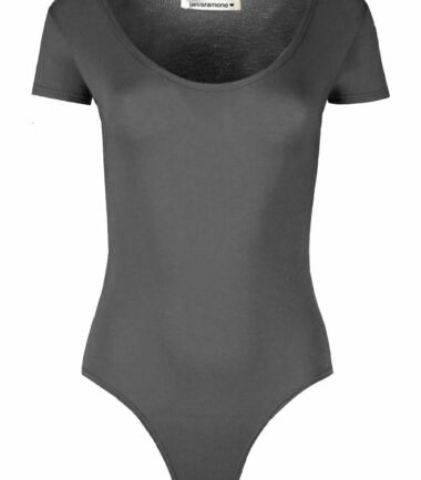 New Womens Cap Short Sleeve Plain Round Neck Stretch Leotard Bodysuit T-ShirtTop