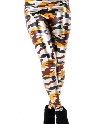 GIRLS ARMY METALLIC LEGGINGS CAMOUFLAGE KIDS FOIL SHINY KIDS CHILDRENS DANCEWEAR
