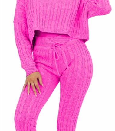 Womens-Cable-Knitted-Cropped-Top-Bottoms-Co-Ord-2-Pcs-Suit-Loungewear-Tracksuit Womens Cable Knitted Cropped Top Bottoms Co-Ord 2 Pcs Suit Loungewear Tracksuit