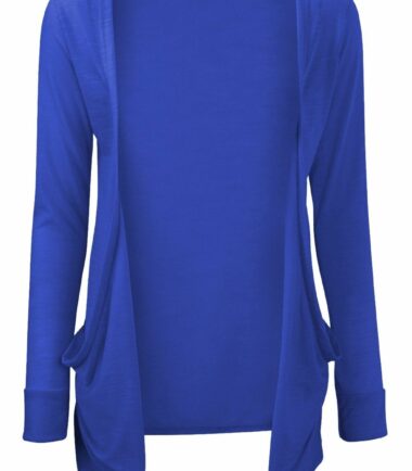 New Kids Girls Plain Open Front Pocket Boyfriend Cardigan Long Sleeve Shrug Top