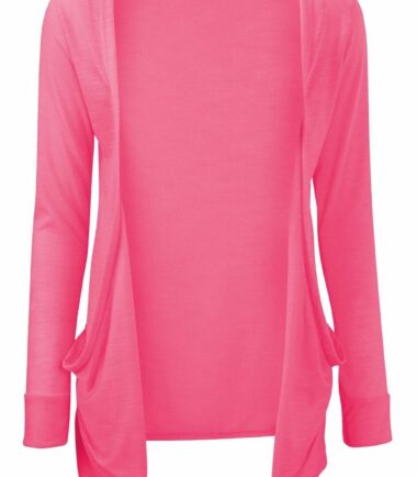 New Kids Girls Plain Open Front Pocket Boyfriend Cardigan Long Sleeve Shrug Top