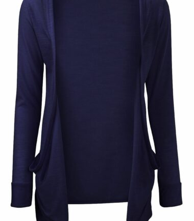 New Kids Girls Plain Open Front Pocket Boyfriend Cardigan Long Sleeve Shrug Top