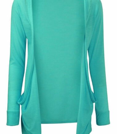 New Kids Girls Plain Open Front Pocket Boyfriend Cardigan Long Sleeve Shrug Top