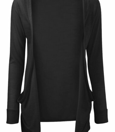 New Kids Girls Plain Open Front Pocket Boyfriend Cardigan Long Sleeve Shrug Top