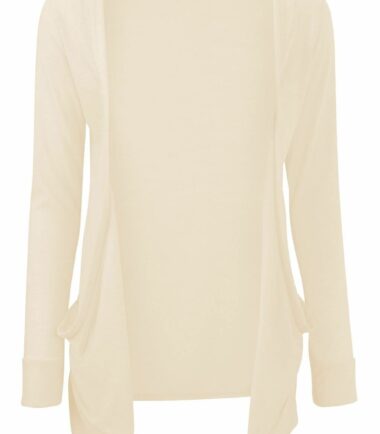 New Kids Girls Plain Open Front Pocket Boyfriend Cardigan Long Sleeve Shrug Top